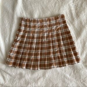 Pleated Plaid Skirt